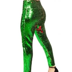 Tipsy Elves Red And Green Reversible Sequin High Waisted Leggings