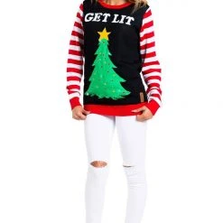 Tipsy Elves Women's Get Lit Light Up Ugly Christmas Sweater