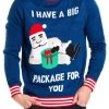 Tipsy Elves Men's Big Package Ugly Christmas Sweater