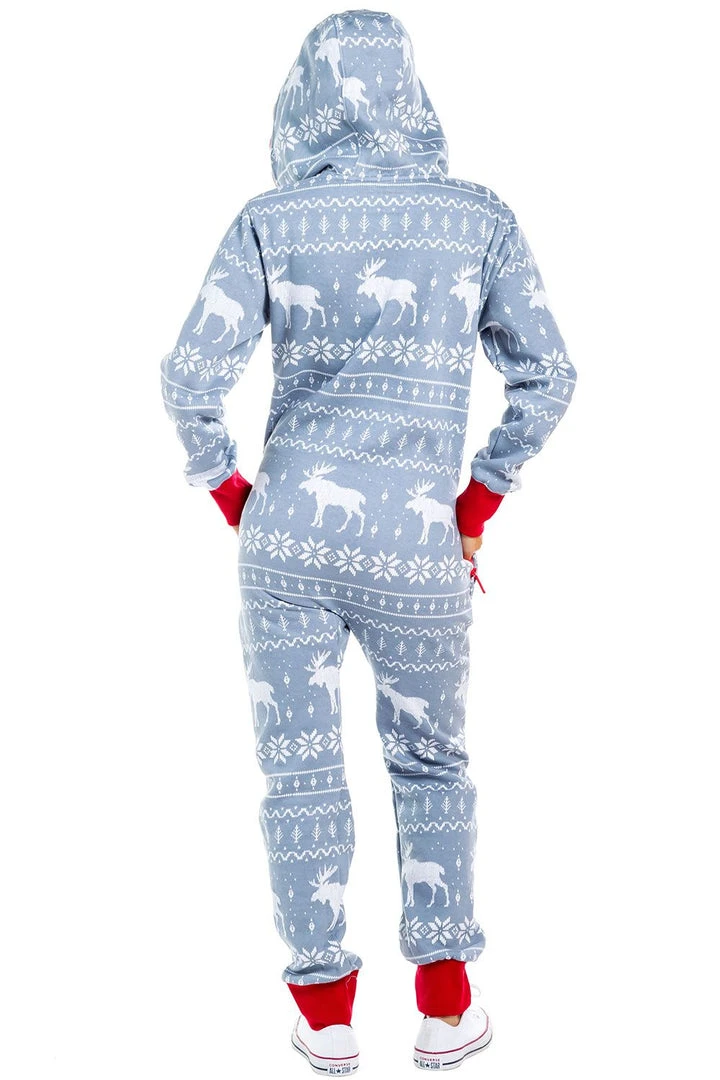 Tipsy Elves Women's Grey Moose Jumpsuit 4 Tipsy Elves Women's Grey Moose Jumpsuit