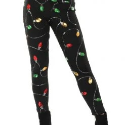 Tipsy Elves Women Christmas Lights High Waisted Leggings