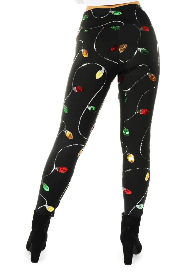 Tipsy Elves Women Christmas Lights High Waisted Leggings 5 Tipsy Elves Women Christmas Lights High Waisted Leggings