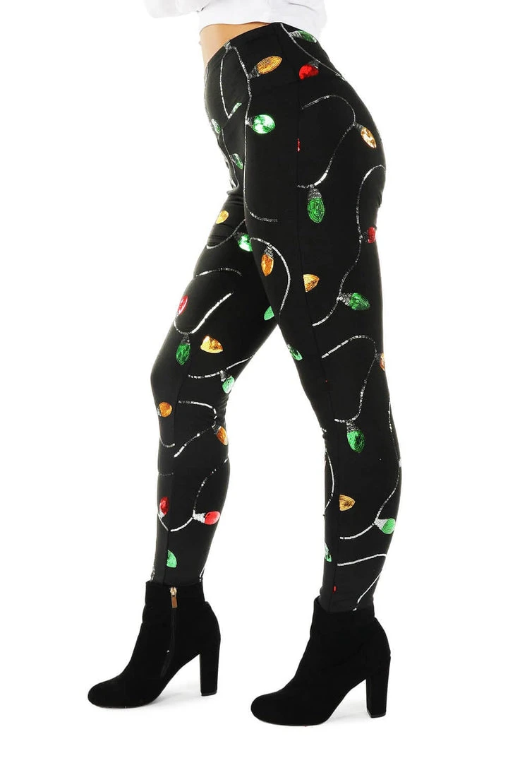 Tipsy Elves Women Christmas Lights High Waisted Leggings 4 Tipsy Elves Women Christmas Lights High Waisted Leggings