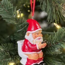 Tipsy Elves Toilet Santa 3D Ornament Holidays & Occasions