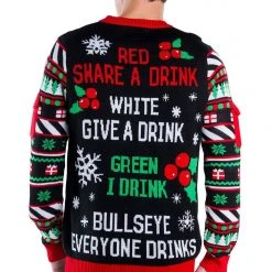Tipsy Elves Men's Drinking Game Ugly Christmas Sweater
