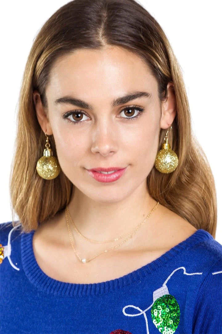 Tipsy Elves Glitter Ornament Earrings Women 5 Tipsy Elves Glitter Ornament Earrings Women