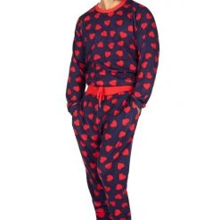 Tipsy Elves Men's Hearts On Fire Pajama Set