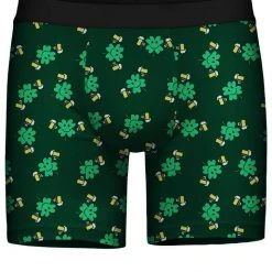 Tipsy Elves Men's Double-Fist Clover Boxer Briefs