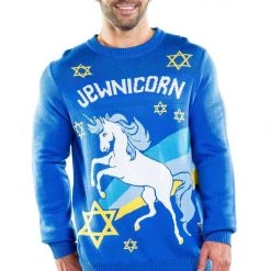 Tipsy Elves Men's Jewnicorn Sweater 7 Tipsy Elves Men's Jewnicorn Sweater