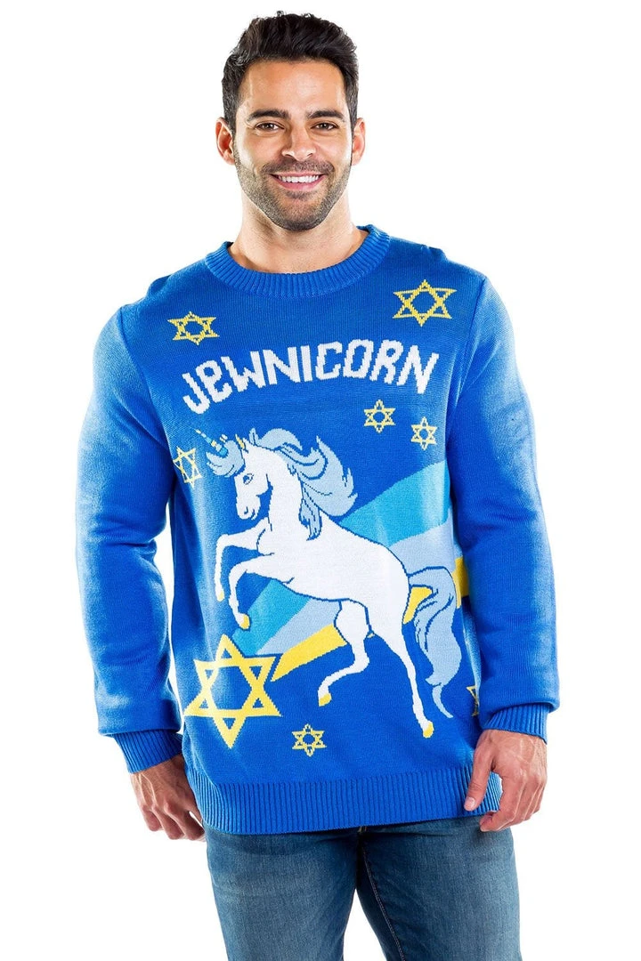 Tipsy Elves Men's Jewnicorn Sweater 5 Tipsy Elves Men's Jewnicorn Sweater