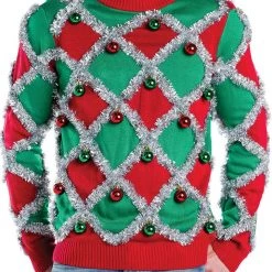Tipsy Elves Men's Tacky Tinsel Ugly Christmas Sweater