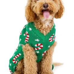 Tipsy Elves Holidays & Occasions Candy Cane Dog Ugly Christmas Sweater 9 Tipsy Elves Holidays & Occasions Candy Cane Dog Ugly Christmas Sweater
