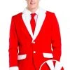 Tipsy Elves Men Furry Santa Blazer With Tie