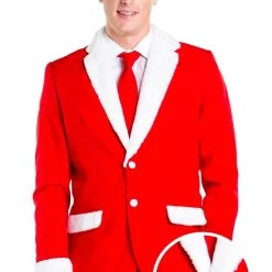 Tipsy Elves Men Furry Santa Blazer With Tie