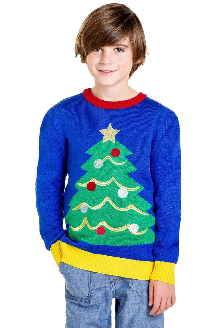 Tipsy Elves Boy's / Girl's Tacky Tree Ugly Christmas Sweater Kids & Baby 5 Tipsy Elves Boy's / Girl's Tacky Tree Ugly Christmas Sweater Kids & Baby