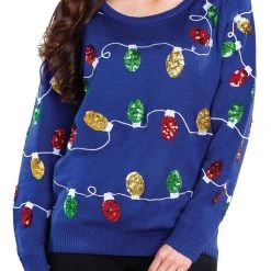 Tipsy Elves Women's Christmas Lights Ugly Christmas Sweater