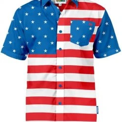 Tipsy Elves Patriotic Men's American Flag Button Down Shirt