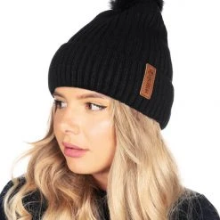 Tipsy Elves Holidays & Occasions Black Beanie With Pom