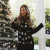 Tipsy Elves Women's Christmas Light Strand Sequin Sweater Dress