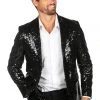 Tipsy Elves Men Black Sequin Blazer 1 Tipsy Elves Men Black Sequin Blazer