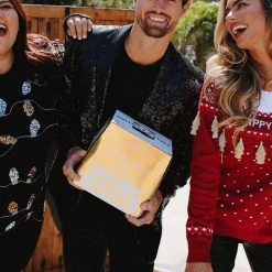 Tipsy Elves Men Black Sequin Blazer