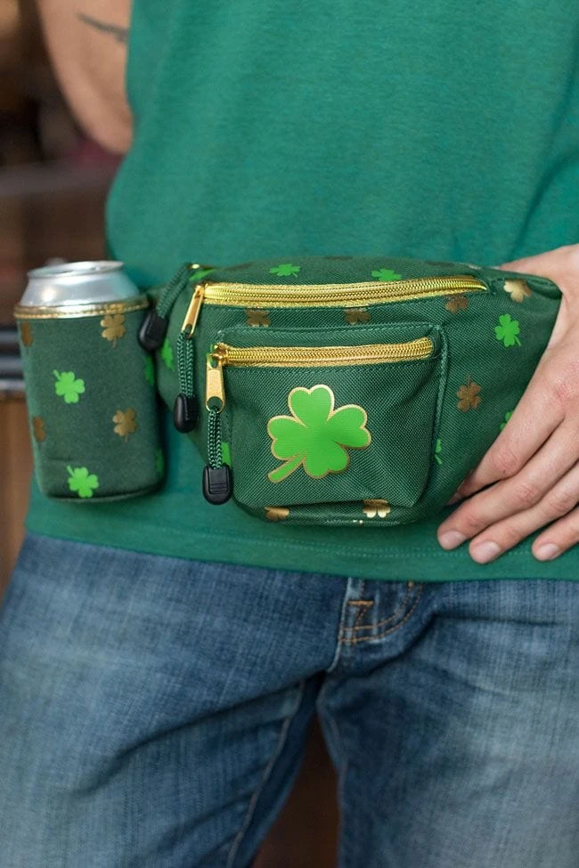 Tipsy Elves Green And Gold Clover Fanny Pack 4 Tipsy Elves Green And Gold Clover Fanny Pack