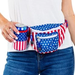 Tipsy Elves Freedom Fanny Pack W/ Drink Holder Patriotic