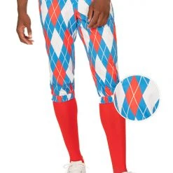 Tipsy Elves Men's American Argyle Golf Knickers With Red Golf Socks