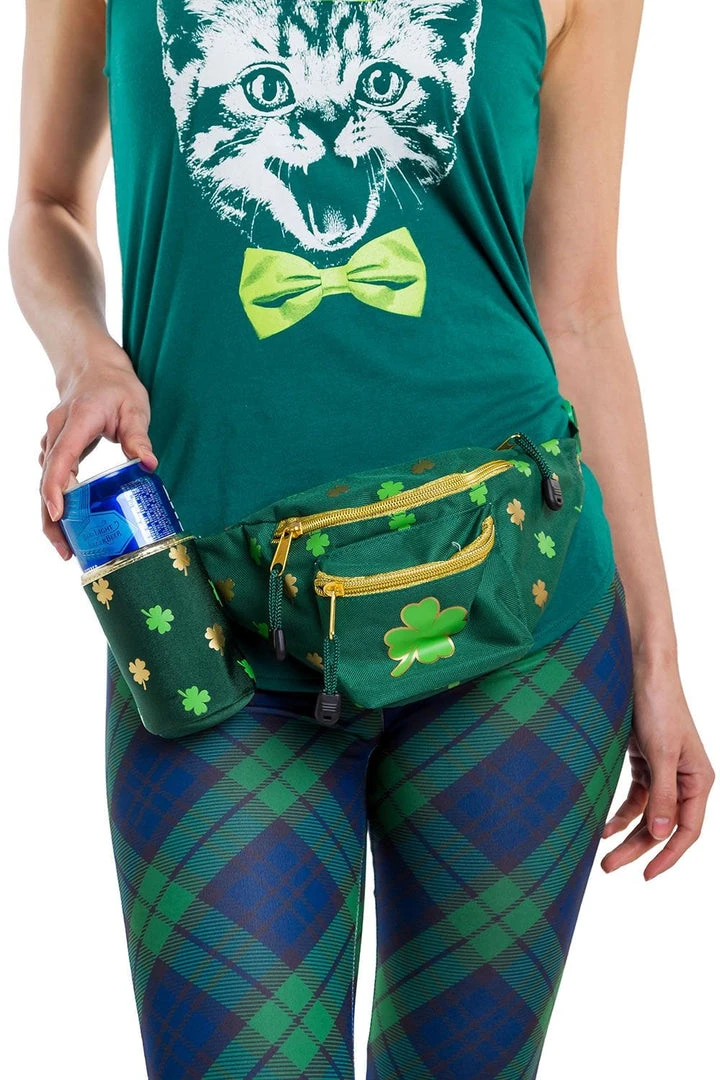 Tipsy Elves Green And Gold Clover Fanny Pack 6 Tipsy Elves Green And Gold Clover Fanny Pack