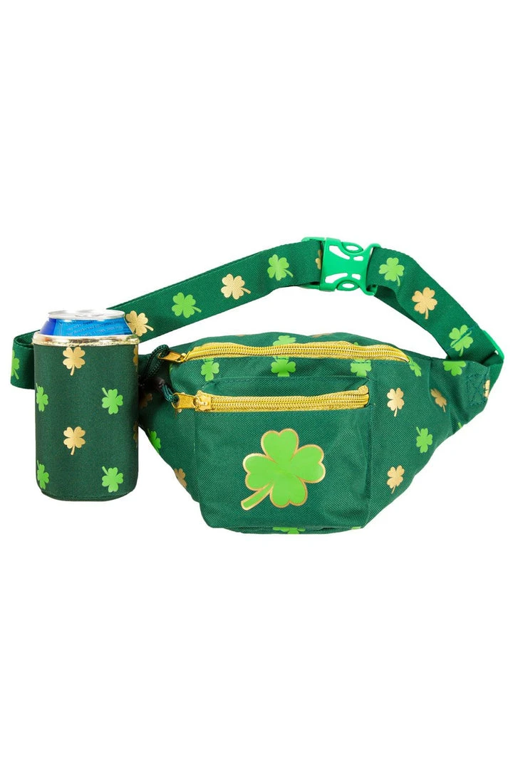 Tipsy Elves Green And Gold Clover Fanny Pack 3 Tipsy Elves Green And Gold Clover Fanny Pack