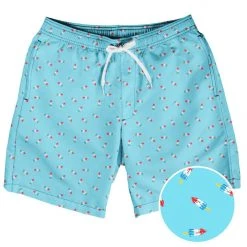 Tipsy Elves Patriotic Pops Stretch Swim Trunks