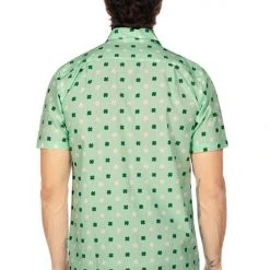 Tipsy Elves Men's Mint Clover Button Down Shirt