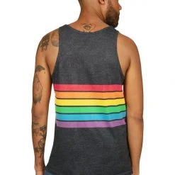 Tipsy Elves Charcoal Rainbow All The Way Tank Top - Men's Cut 10 Tipsy Elves Charcoal Rainbow All The Way Tank Top - Men's Cut