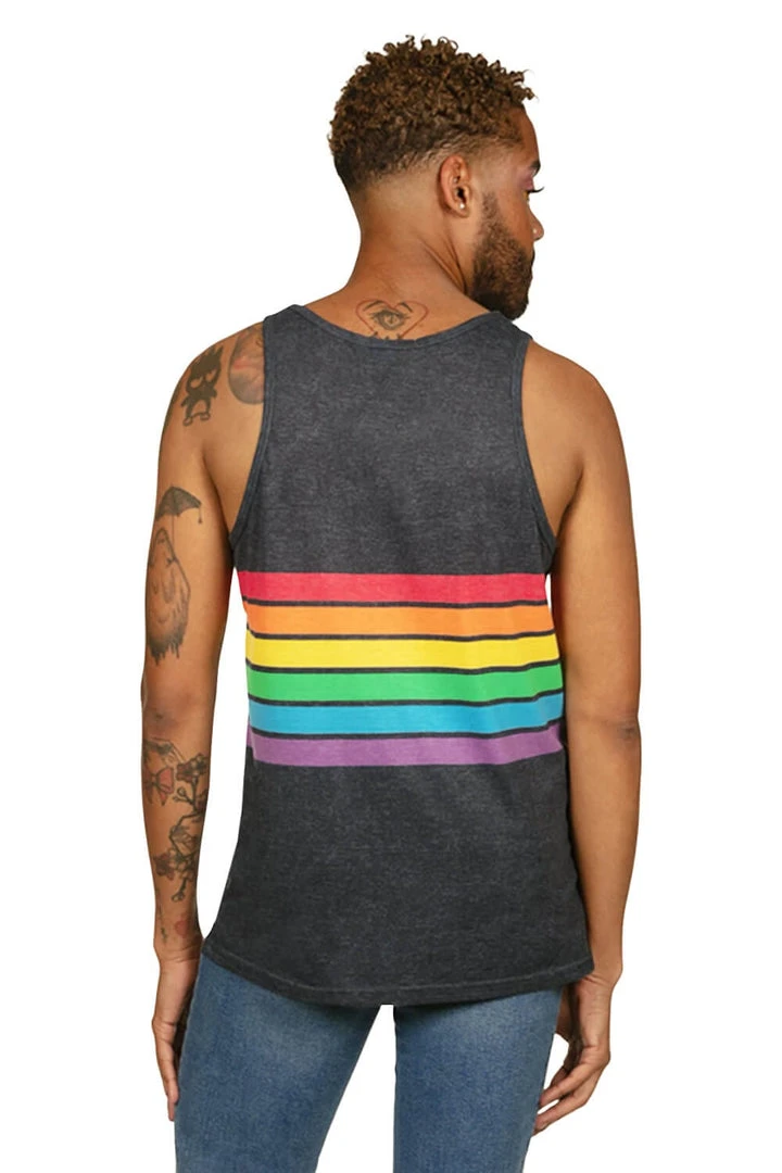 Tipsy Elves Charcoal Rainbow All The Way Tank Top - Men's Cut 6 Tipsy Elves Charcoal Rainbow All The Way Tank Top - Men's Cut