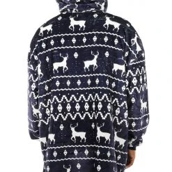Tipsy Elves Blue Reindeer Blanket Hoodie 12 Tipsy Elves Blue Reindeer Blanket Hoodie