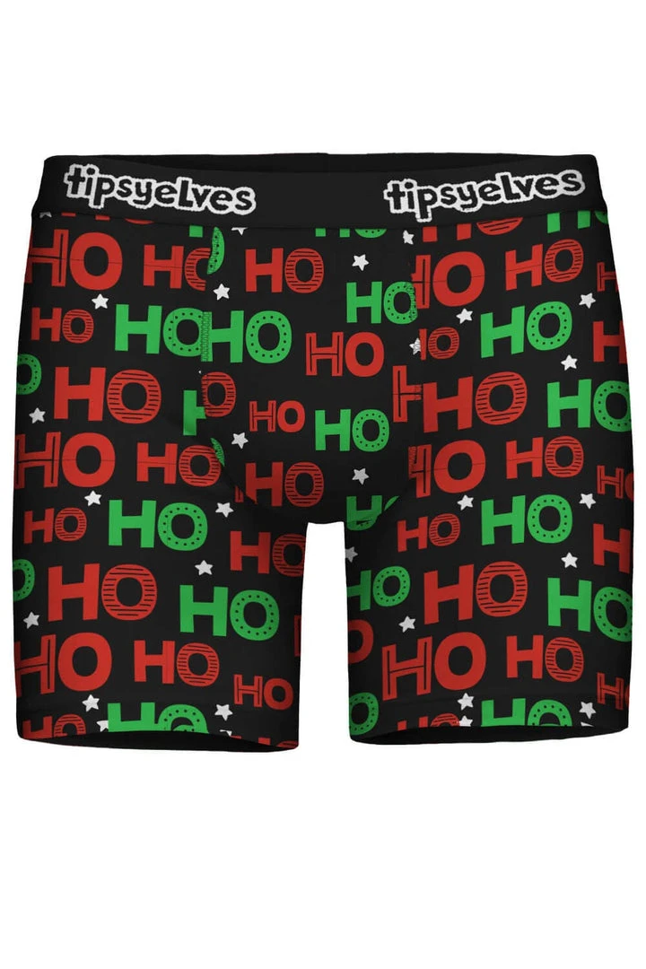Tipsy Elves Men's Red And Green Ho Ho Ho Boxer Briefs 3 Tipsy Elves Men's Red And Green Ho Ho Ho Boxer Briefs