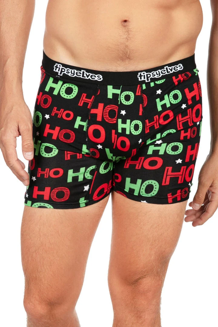 Tipsy Elves Men's Red And Green Ho Ho Ho Boxer Briefs 4 Tipsy Elves Men's Red And Green Ho Ho Ho Boxer Briefs