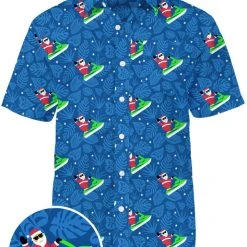 Tipsy Elves Men's Santa Jet Ski Button Down Shirt