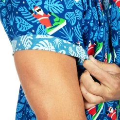 Tipsy Elves Men's Santa Jet Ski Button Down Shirt