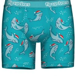 Tipsy Elves Men's Santa Shark Boxer Briefs