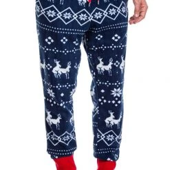 Tipsy Elves Men's Blue Reindeer Climax Jogger Sweatpants