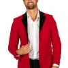 Tipsy Elves Red Velvet Blazer Men
