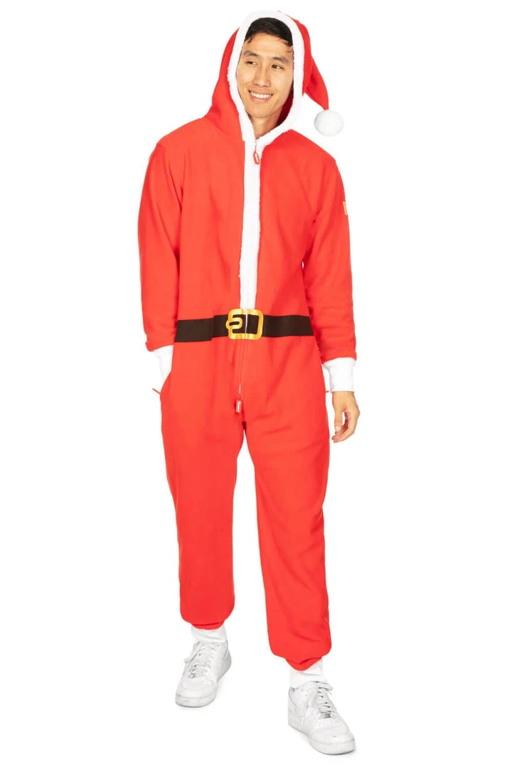 Tipsy Elves Men's Santa Jumpsuit With Fur 3 Tipsy Elves Men's Santa Jumpsuit With Fur