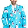 Tipsy Elves Men Snowman Is An Island Blazer W/ Tie