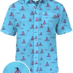 Tipsy Elves Spring Men's Sunset Sail Hawaiian Shirt