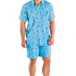 Tipsy Elves Spring Men's Sunset Sail Hawaiian Shirt