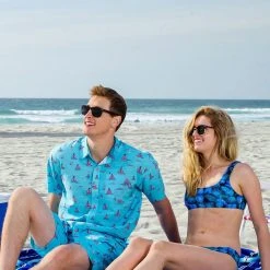 Tipsy Elves Spring Men's Sunset Sail Hawaiian Shirt