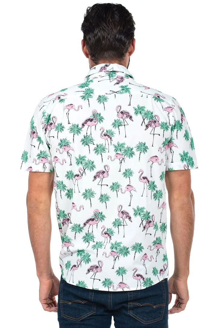 Tipsy Elves Spring Men's Single & Ready To Flamingle Hawaiian Shirt 7 Tipsy Elves Spring Men's Single & Ready To Flamingle Hawaiian Shirt