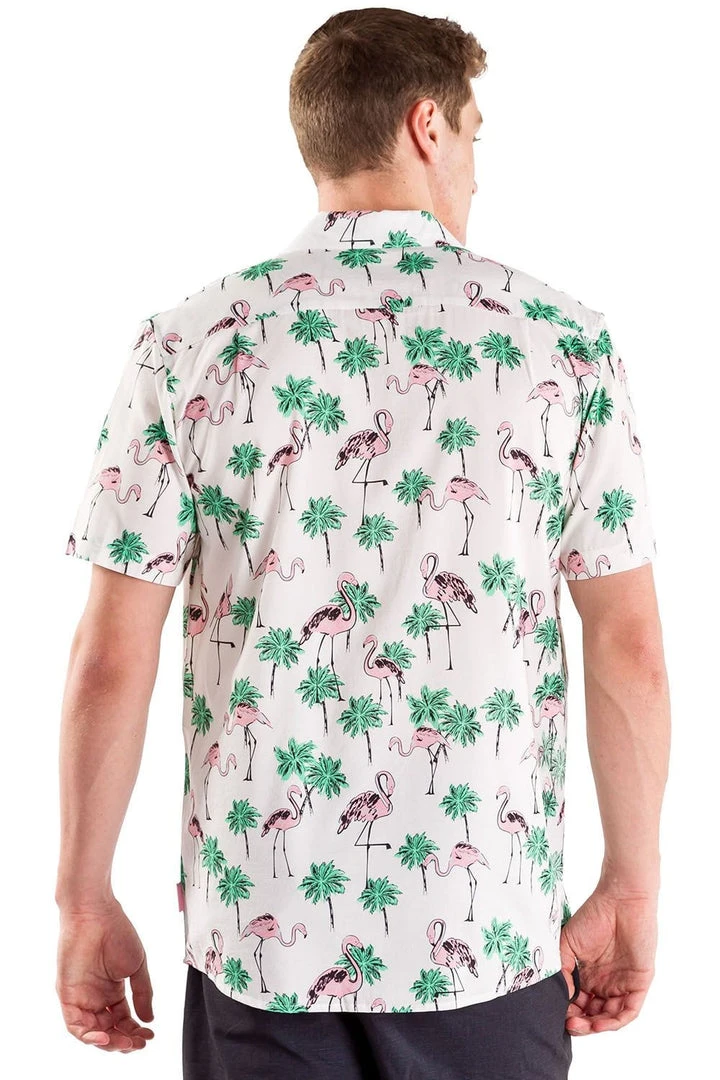 Tipsy Elves Spring Men's Single & Ready To Flamingle Hawaiian Shirt 5 Tipsy Elves Spring Men's Single & Ready To Flamingle Hawaiian Shirt