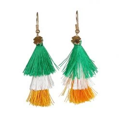 Tipsy Elves Irish Flag Tassel Earrings